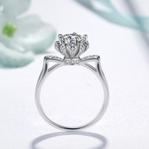 Real 1.5 Carat Diamond Ring for Women Solid S925 Sterling Silver Bizuteria Pure  - £19.59 GBP