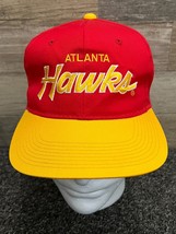 Sports Specialties Atlanta Hawks Snapback Hat Cap Double Line Script - Vintage! - £94.46 GBP