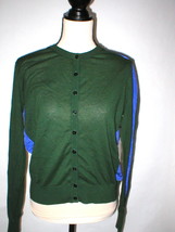 NWT Womens Worth New York Designer Green Purple Green M Cardigan Sweater Silk  - £315.72 GBP