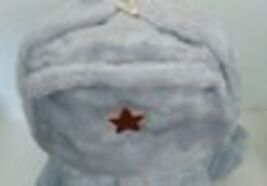 Ushanka Militar Rusa Auténtica Off/White Con Estrella Roja - $30.73