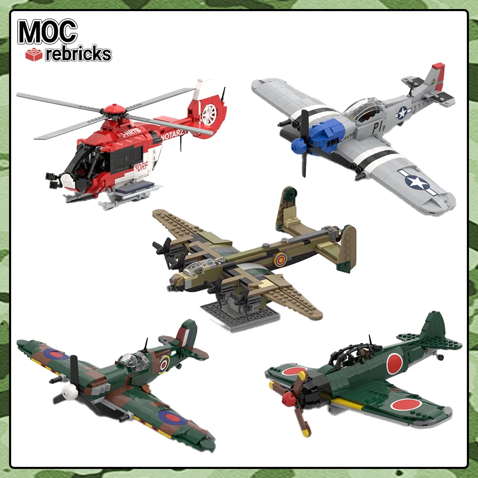 WW2 Military Series MOC Bricks Small Aircraft Can Carry Soldiers DIY Building - £50.45 GBP+