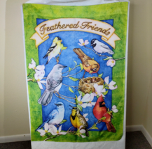 Yard Flag Feathered Friends by Mary Jo Recker Birds In Dogwood Tree 28” ... - $9.49