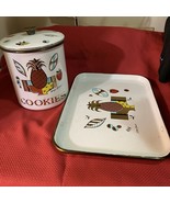 VTG MCM SIGNED Georges Briard Metal &amp; Enamel LIDDED COOKIE JAR &amp; SERVING... - $1,122.43 MXN