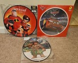 Lot of 3 Disney and Pixar Record Picture Discs: Incredibles Soundtrack, ... - $61.74