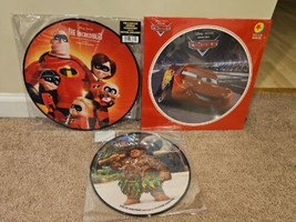 Lot of 3 Disney and Pixar Record Picture Discs: Incredibles Soundtrack, Songs fr - £48.44 GBP
