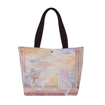 Cute Watercolor Cat Painting Fashion Women Casual Tote Outdoor Bag Animal Print  - £13.93 GBP