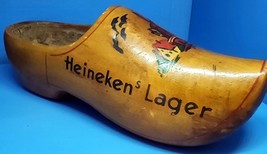 Holland Dutch Heineken Lager Beer Hand Painted &amp; Carved Wooden Clog Adve... - $217.80 MXN