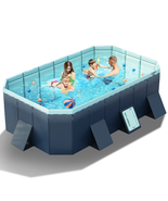 Foldable Swimming Pool, Large Non-Inflatable Adults Kids Outdoor Pools, ... - $284.27 CAD