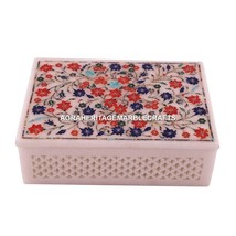 Lattice Marble Personalized Jewelry Box for Girl Beautiful Floral Inlay ... - $413.78