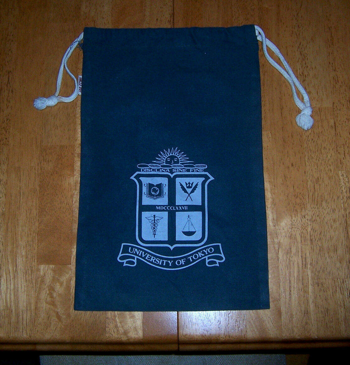 University of Tokyo Disclina Sine Fine Canvas Draw String Tote Bag 1977 - $1.94