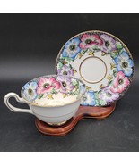 Vintage c.1940 Taylor &amp; Kent Bone China Colorful Floral Tea Cup Saucer E... - $33.90 CAD