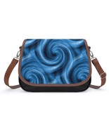 Mondxflaur Blue Texture Messenger Bag for Women PU Leather Crossbody Bag... - $37.03 CAD