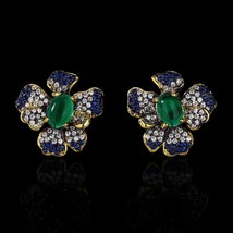 A zircon flower women s earrings green zircon earrings fashion women s 925 silver party thumb200