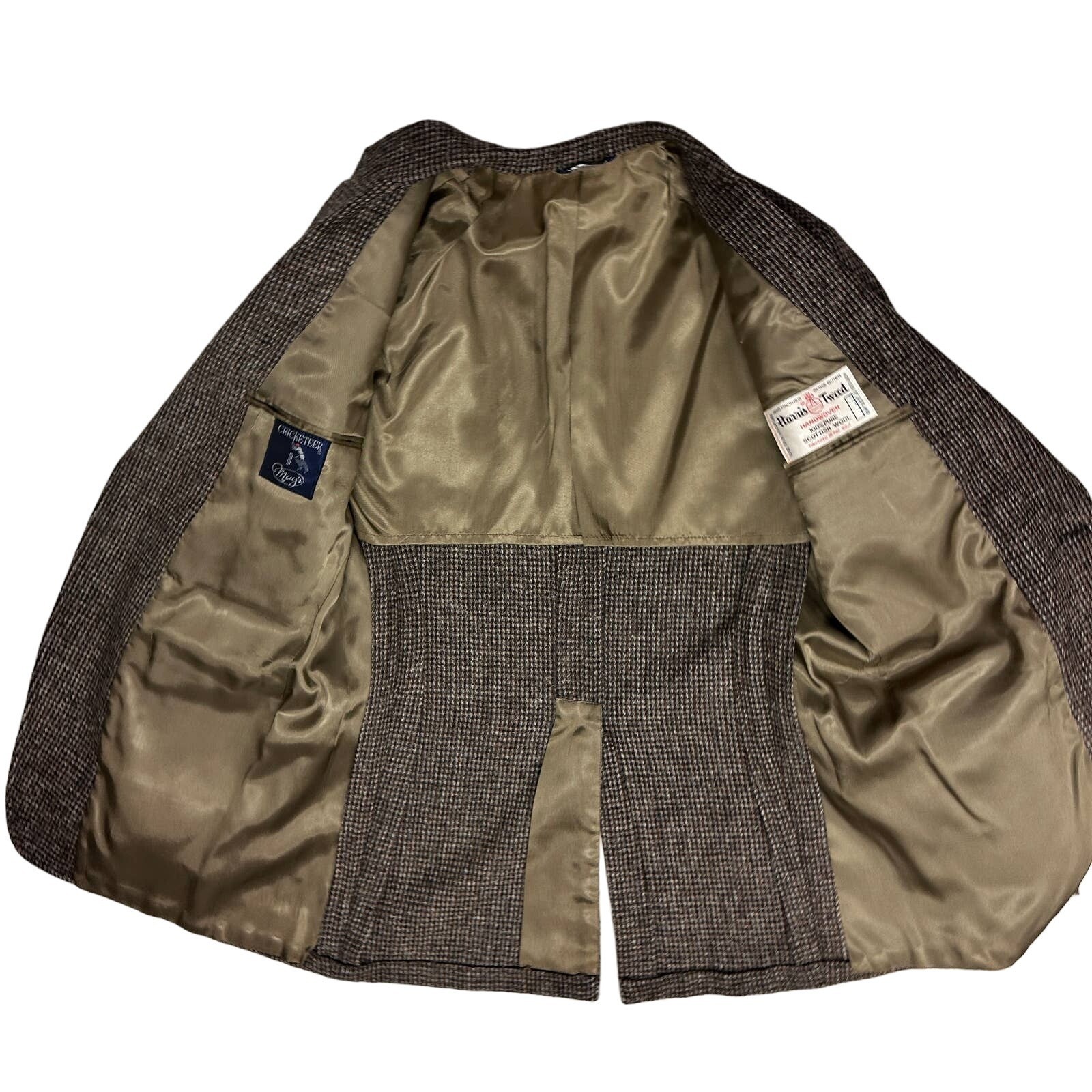 VTG Midcentury Harris Tweed Brown Wool Sport Jacket Cricketeer Sz 42 Scotland Item image 6