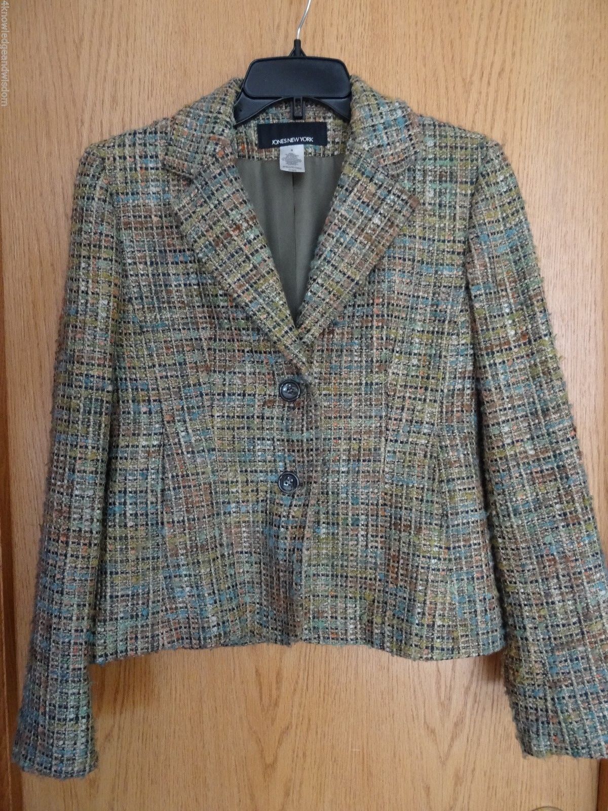 Primary image for JONES NEW YORK 2 Piece Suit Boucle Jacket Womens Size 4 & Skirt Size 8 Vintage