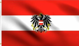 Austrian Flag with Eagle 3x5 ft Banner Ensign Austria Coat of Arms Vienna Red - £10.99 GBP