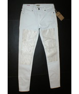 NWT New Womens True Religion USA Halle Jeans Skinny White Designer Patch 27 28 - $346.50