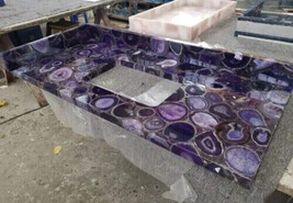 Purple Agate Stone Kitchen Counter Slab Vanity Top Home Decor Dining Roo... - $220.08+