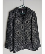 Sag Harbor Black And Gray Geometric Design Blazer Women&#39;s Size 10 - $333.45 MXN