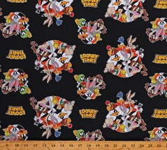 Cotton Looney Tunes Characters Bugs Bunny Black Fabric Print by Yard D468.50 - £8.78 GBP