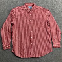 Nautica Shirt Men&#39;s Extra Large Red Striped Button Up Vintage XL 100% Co... - €11,41 EUR