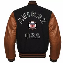 Avirex Wool Bomber Leather Jacket Sleeve Varsity Streetwear Style - $2,213.07 MXN+