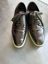 Prada Gray Oxford Wingtip Platform Lace Up Shoes SZ 6.5 Italy EUC - $193.05