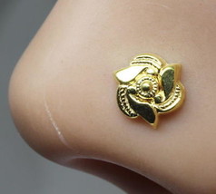 Cute Indian Style 18g  Nose Stud Gold plated Push Pin - £7.24 GBP