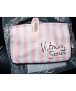 Victoria&#39;s Secret Beauty Rush Mini Bag Makeup Pink Stripe Coin Purse NEW - £16.66 GBP
