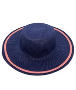 Janie and Jack &quot;Cruise Along&quot; Girls Navy Blue &amp; Coral Sun Hat Size 4-5 - $437.91 MXN