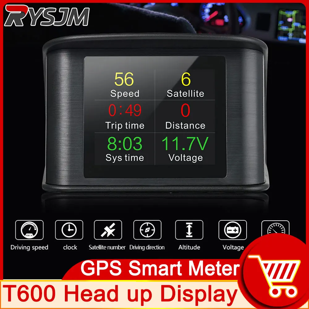 HD T600 GPS HUD Car Accessories for All Car GPS Head Up Display Overspeed Alarm - £31.87 GBP