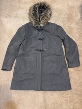 BCBG Generation Womens XLarge Gray Wool Blend Pea Coat Style Hooded Jacket - $55.74