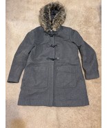 BCBG Generation Womens XLarge Gray Wool Blend Pea Coat Style Hooded Jacket - $55.74