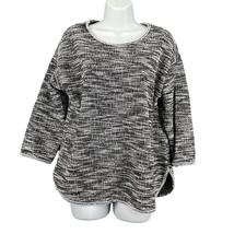 Max Studio Black White Pullover Sweater Top MEDIUM Polyester Blend  - £16.96 GBP