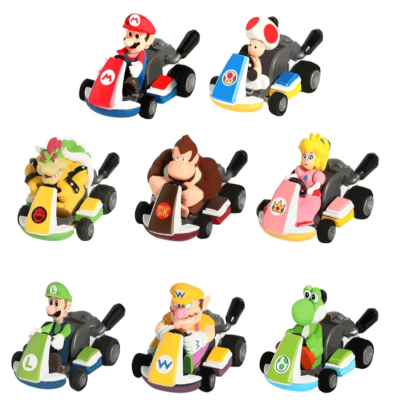 8pcs/set Super Mario pull back cars PVC Action Figures Toy Model Toys - £22.28 GBP