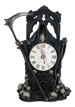 Black Death Grim Reaper With Scythe Time Waits For No Man Table Clock Fi... - $62.99