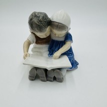 Bing and Grondahl Denmark 1567 Boy &amp; Girl Reading Porcelain Figurine Vintage - £37.18 GBP