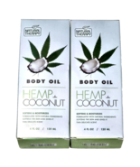 2 Pack Natural Therapy Body Oil Hemp &amp; Coconut Softens &amp; Moisturizes 4oz. - $42.11 CAD