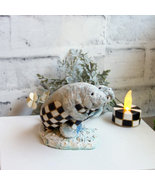 Courtly Checked Florida Manatee Figurine with Tea Light Candle Hand Painted - £45.51 GBP