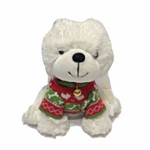 Hallmark Winter Kitten Plush with Sweater and Bell White and Gray 8&quot; 2015 - $12.60