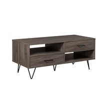 Modern Hairpin-Leg Coffee Table | Minimalist Slate Grey Storage - $150.99