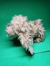 Russ Berrie Fluppy Green Bow Brown Puppy Dog Plush Stuffed Animal Vintage 8 inch - £4.94 GBP