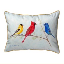 Betsy Drake Three Birds Large Indoor Outdoor Pillow 16x20 - £37.59 GBP
