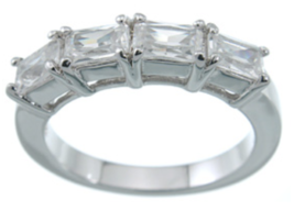 1.00 CT 4-Stone CZ 925 Sterling Silver Platinum Finish Bridal Ring Size 5-9 - $41.19