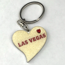 Las Vegas Keychain Souvenir Vintage Metal Glitter Bling - $13.45