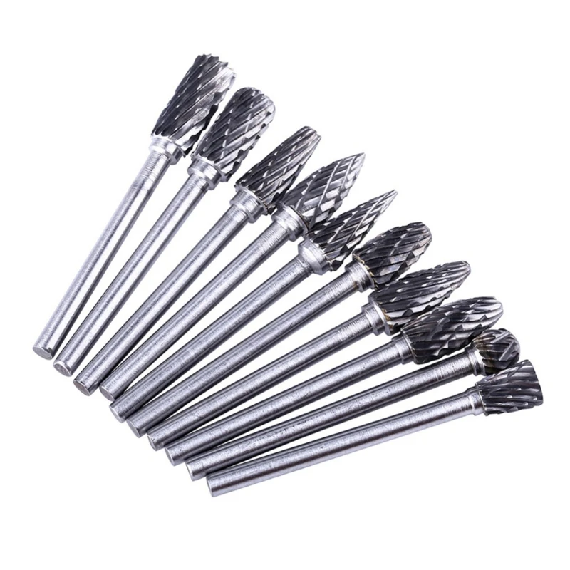 10 Pcs Double Cut Rotary Deburr Set for dremel Rotary Tool Tungsten Carb... - £176.33 GBP