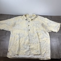 Tommy Bahama Shirt Mens XL Yellow Short Sleeve Button Up Hawaiian Floral - £10.97 GBP