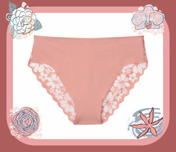 XL Rose Clay Coral Full Lace Back Victorias Secret No Show High-leg Chee... - $10.99