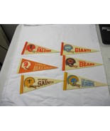 6 Vintage NFL 9” x 4” Felt Pennant Mini Flag Late 1970s Bears Giants Buc... - $660.74 MXN