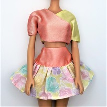 Mattel 1990 Barbie Fashion Finds Peach &amp; Yellow Floral Dress - $9.00